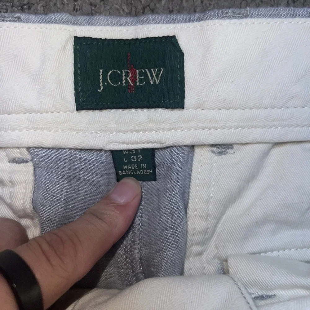 J Crew Oarsman Pants Mens 31x32 Gray Linen Lightweight Beach Casual Summer